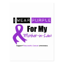 Pancreatic Cancer Purple Ribbon Mother-in-Law Postcards