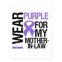 Pancreatic Cancer Purple Ribbon (Mother-in-Law) Post Cards