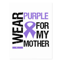 Pancreatic Cancer Purple Ribbon (Mother) Postcard