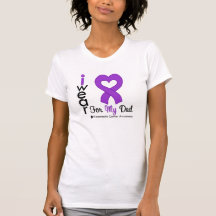 Pancreatic Cancer Purple Ribbon Support Dad T Shirts
