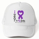 Pancreatic Cancer Purple Ribbon Support Grandpa hats