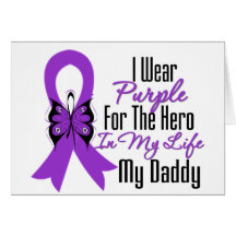 Pancreatic Cancer Ribbon My Hero My Daddy Greeting Card