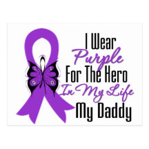 Pancreatic Cancer Ribbon My Hero My Daddy Post Cards