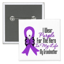 Pancreatic Cancer Ribbon My Hero My Grandmother Pinback Button