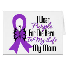 Pancreatic Cancer Ribbon My Hero My Mum Card