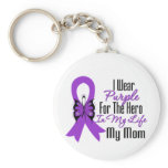 Pancreatic Cancer Ribbon My Hero My Mum keychains
