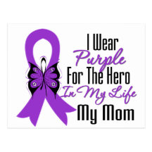 Pancreatic Cancer Ribbon My Hero My Mum Post Card