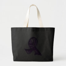 Pancreatic Cancer Slogan Watermark Ribbon Tote Bag