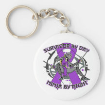 Pancreatic Cancer Survivor By Day Ninja By Night Keychains
