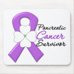 Pancreatic Cancer Survivor Flower Ribbon mousepads