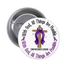 Pancreatic Cancer WITH GOD CROSS 1 Buttons