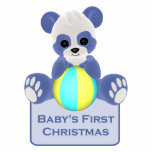 Panda Bear Baby's First Christmas Ornament photo sculptures
