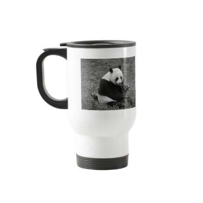 Panda Bear (black & white) Mugs by crittercircus