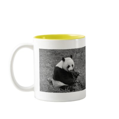 Panda Bear (black & white) Coffee Mug by crittercircus