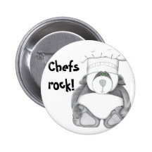 Panda Bear Chef Picture Pinback Buttons