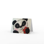 Panda Bear Flower Note Card