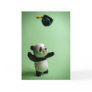 Panda Bear Graduation Cap Throw Card