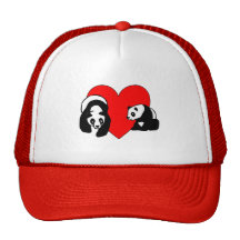 Panda Bear Love Mesh Hats