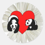 Panda Bear Love Round Sticker