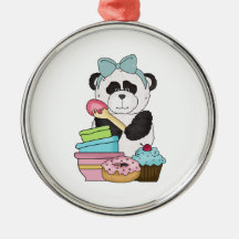 Panda Bear Sweet Treats Christmas Tree Ornaments