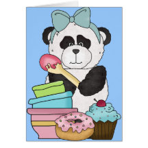 Panda Bear Sweet Treats Greeting Cards