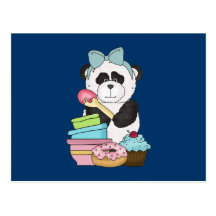Panda Bear Sweet Treats Post Cards