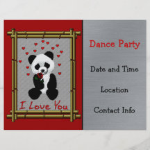 Panda Bear Valentine Personalized Flyer