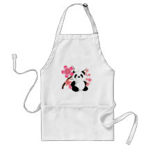 Panda Cherry Blossoms Aprons