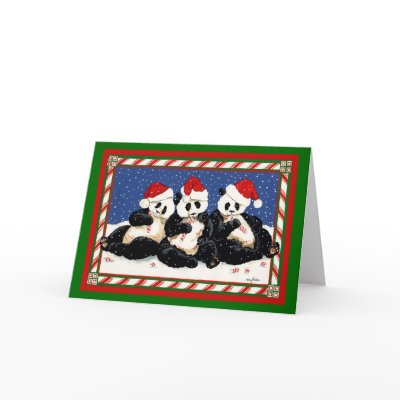 PANDA CHRISTMAS GREETING CARD by EDITHCOLLECTION