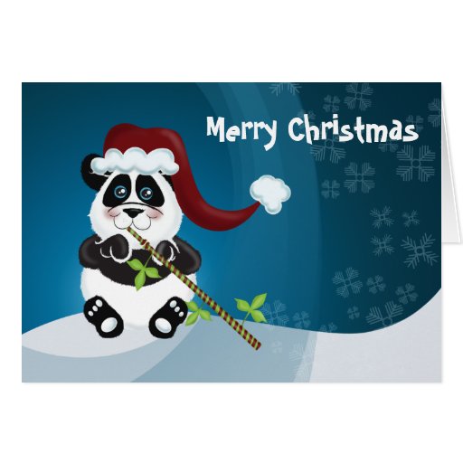 Panda Christmas Greeting Card 