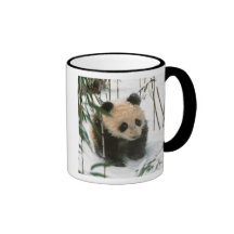 Panda cub on snow, Wolong, Sichuan, China 2 Coffee Mug