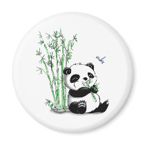 Panda Eating Bamboo Refrigerator Magnets