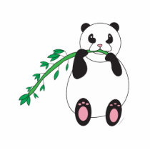 Panda Eating Bamboo Photo Sculpture