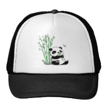 Panda Eating Bamboo Trucker Hat