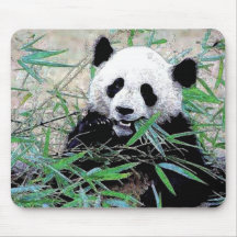 Panda Eating Leaves Mousepad