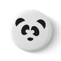 Panda Face Pinback Button