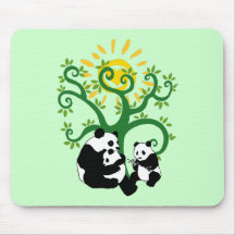 Panda Family Tree Mouse Mats