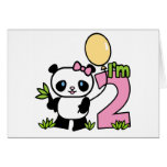 Panda Girl 2nd Birthday Invitations Card
