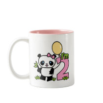 Panda Girl 2nd Birthday Coffee Mugs