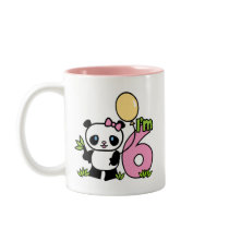 Panda Girl 6th Birthday Mugs