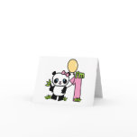 Panda Girl First Birthday Invitations cards