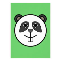 Panda head cartoon announcement