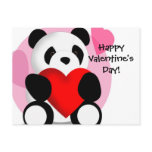 Panda Hearts Valentine's Postcard