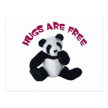 Panda hug post card