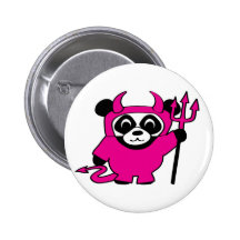 Panda in Pink Devil Costume