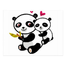 Panda Love <3 Postcard