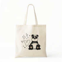 panda love canvas bags