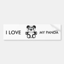PANDA LOVE BUMPER STICKER