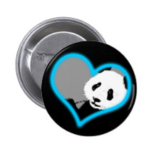 panda love. neon light. buttons