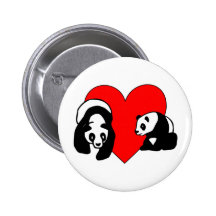 Panda Love Pinback Button